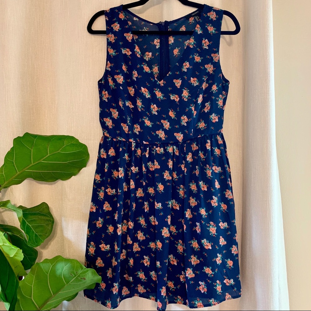 ❤️ 2/$10 Forever21 floral a-line chiffon dress